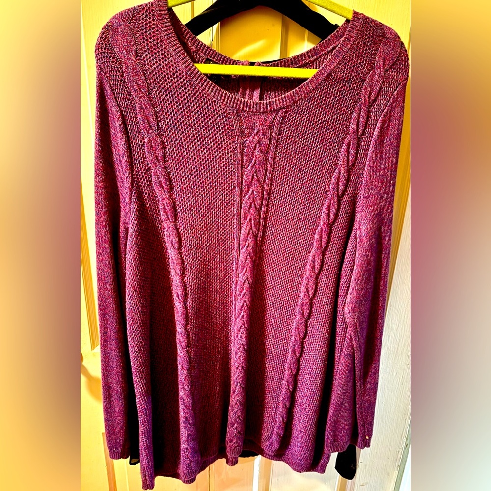 Talbots 2X sweater in plums and blues